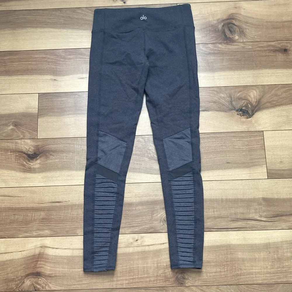 ALO Gray Moto Leggings